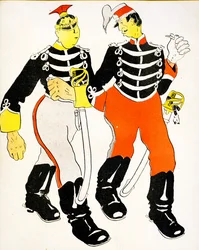 Two Belgian Officers Chatting, 1904